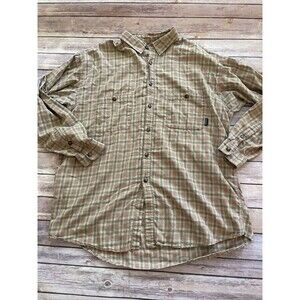 Patagonia Button Down Shirt Mens Extra Large Brown Plaid Outdoors Cotton Comfort